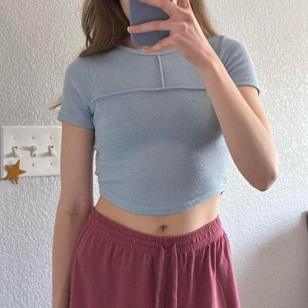 Light blue crop top